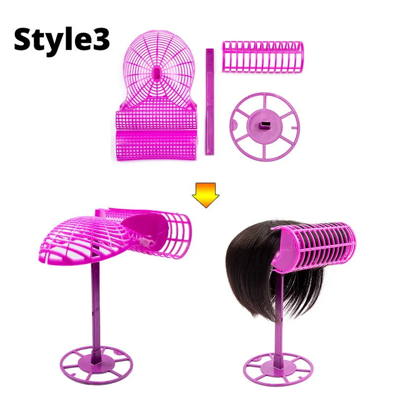 Plussign Plastic Hanging Wig Stand Foldable For Wigs And Hats Travel Salon Display Stands Drying Hair wig stand