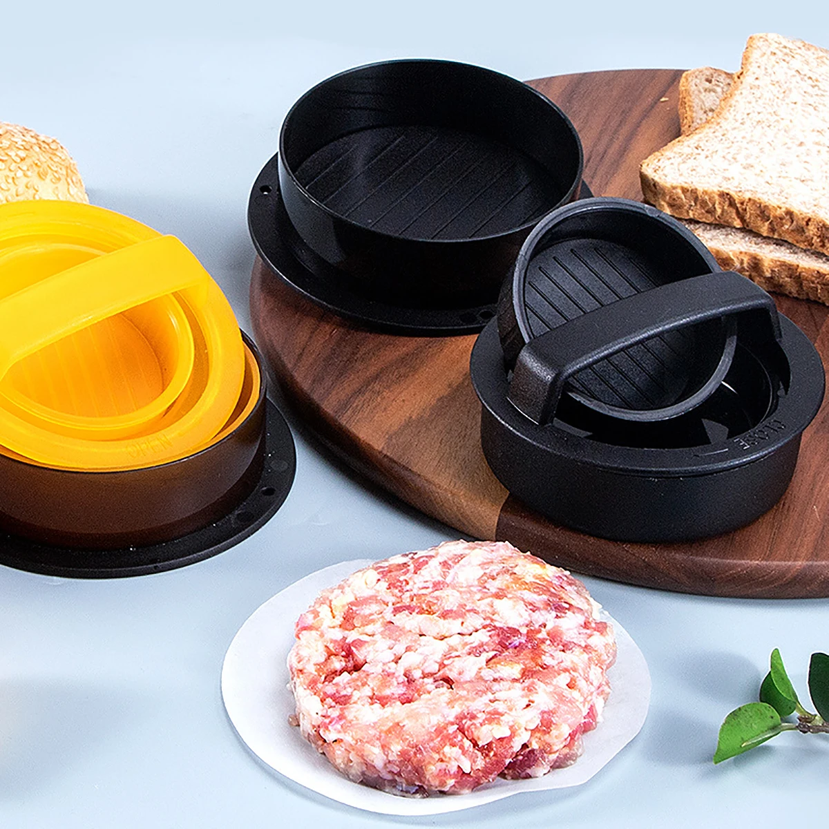Burger Press With 100 Pcs Oil Paper Hamburger Multi-Purpose Meat Press Patty Meatloaf Mould Barbecue Kitchen Utensils Cooking