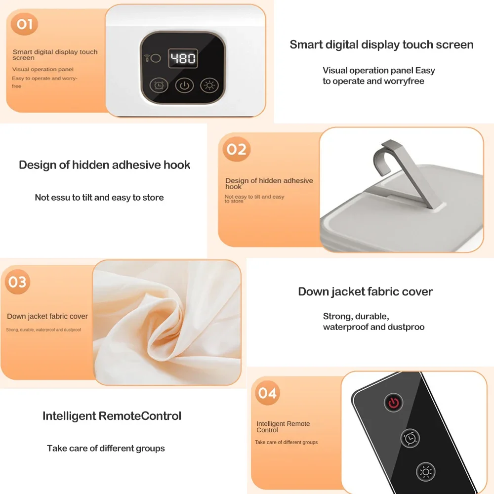 Portable Clothes Dryer With Timing Electric Clothes Foldable Home Cabinet Floor Machine Laundry Dryers Warm Air Dryer Home 5