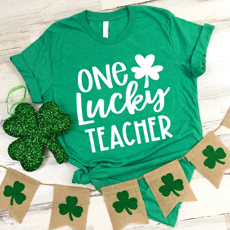 

Teacher Shirts St Patricks Day Shirt Teacher Gift Patricks Day Shirts Lucky Teacher Tee Women St Patricks Day Teacher Clothes L