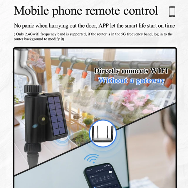 Tuya Smart Wifi Watering Timer Solar Energy Sprinkler Drip Irrigation System Built-in Water Flow Recorder Water Controller 3