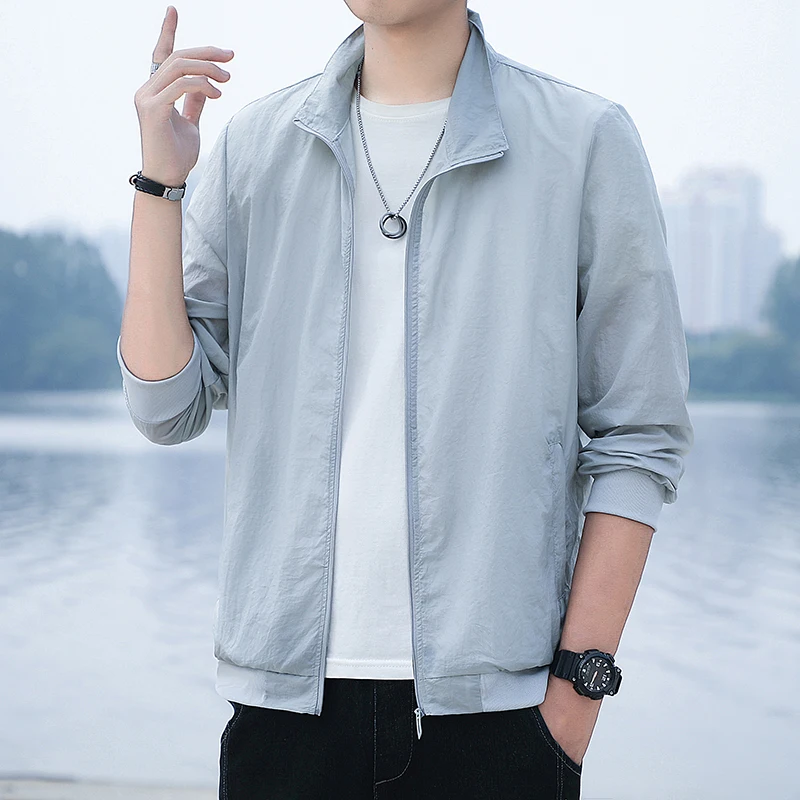 

Elegant Fashion Harajuku Slim Fit Ropa Hombre Loose Casual All Match Outerwear Solid O Neck Zipper Cardigan Long Sleeve Jacket