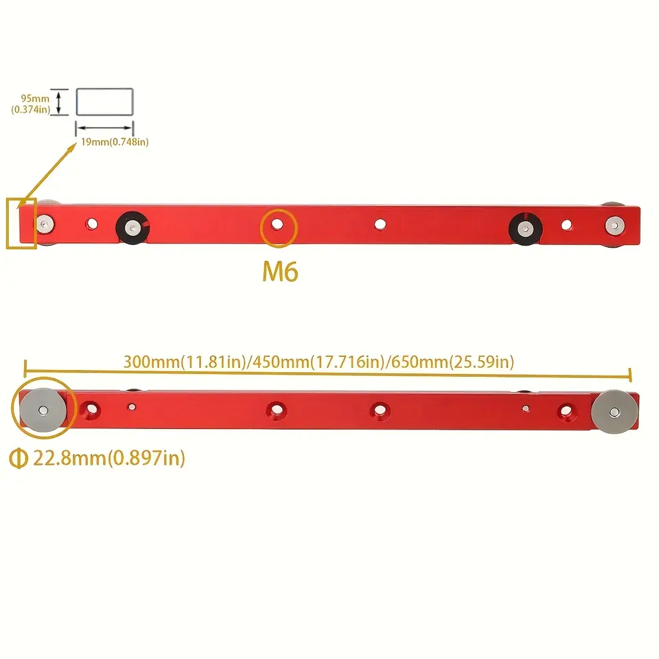 Heavy-Duty 300/450mm Aluminum Alloy T-Track Miter Gauge Rod - Perfect for DIY Carpentry & Professional Woodworking Tools image 4