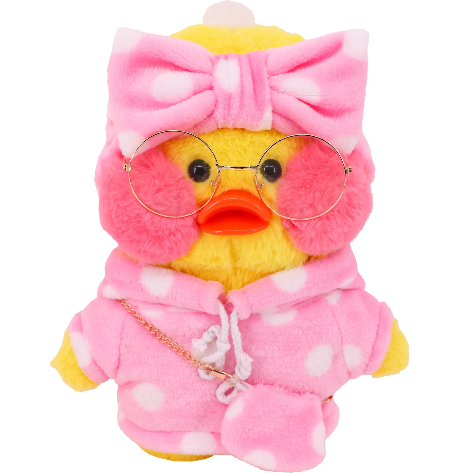 Doll Clothes 30Cm Lalafanfan Yellow Duck Plush Animal Clothes Pink Series Hoodie Sweater Uniforms Headdress Children Gifts