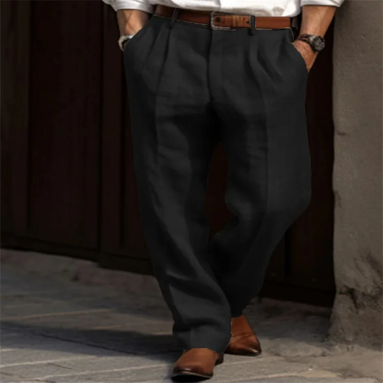 Men's Linen Pants Casual Straight Leg Solid Color Comfortable Men's Underwear Breathable Daily Vacation Fashionable Pants casual pants cotton linen pants