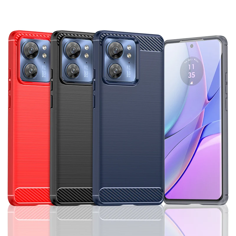 Luxury Carbon Fiber Shockproof TPU Bumper Phone Case Cover