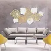 3D Metal Wall Decor Art Leaves Modern Home Sculptures "Gold Flower Blooming" Handmade Wall Hanging Artwork Decoration 1