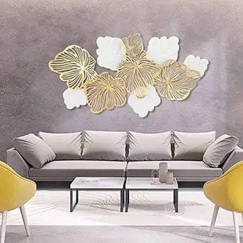 3D Metal Wall Decor Art Leaves Modern Home Sculptures "Gold Flower Blooming" Handmade Wall Hanging Artwork Decoration 1