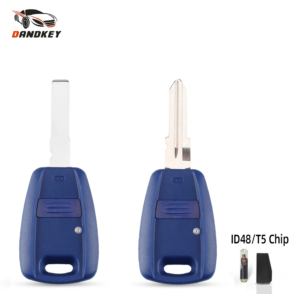 ID48/T5 Chip Key Case Replacement SIP22/GT15R Blank Shell Uncut Blade Transponder For Fiat 500 Ducato