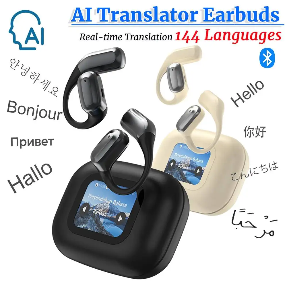 Translation Earbuds Real Time 144 Languages Language Translator Earbuds AI Translator for Travel Business Learning
