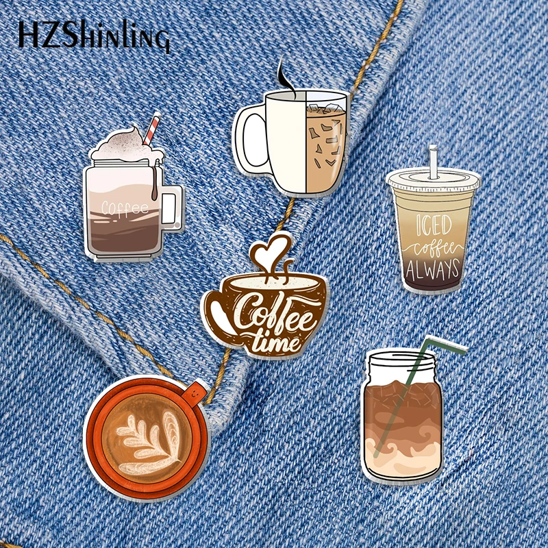 

2021 новая акриловая булавка для лацкана молока кофе эпоксидная застежка-бабочка для послеобеденного чая ручная работа брошь-бабочка