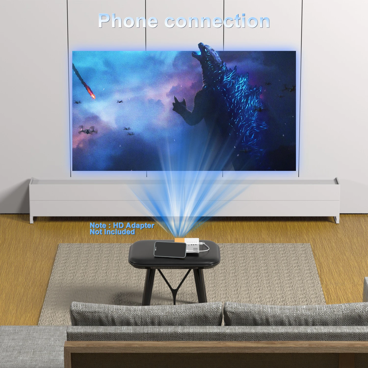 Salange – Mini projecteur Led filaire A10 1080P, compatible HDMI