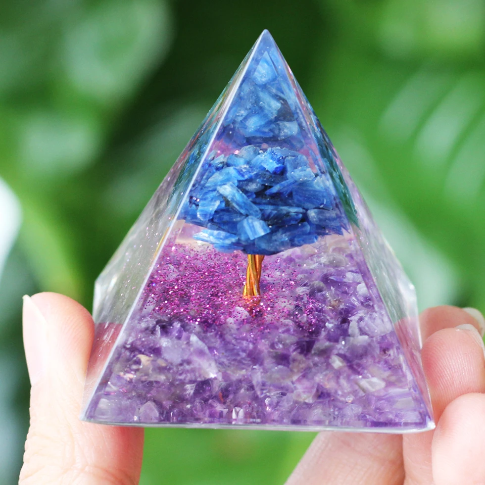 Generador de energía caliente Orgonita Pirámide Cristales Peridoto Sanación Reiki Chakra Generador de Reiki Chakra Orgonita Pirámide Meditación También