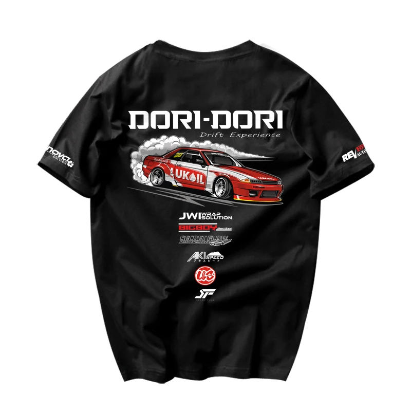 New GTR32 Malaysia Drift Team T Shirt Japan Ares R32 Cartoon Modified Car LUKOID Short Sleeve Streetwear Fashion Top