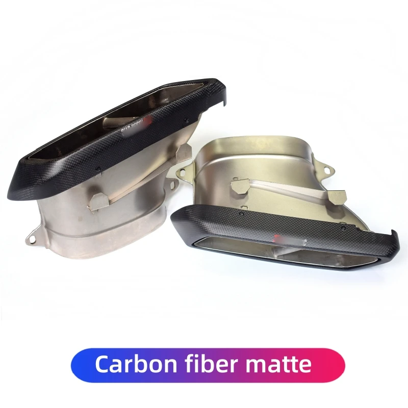 Carbon Fiber AMG Exhaust Tips Muffler Pipe For Mercedes C63 W205 C200 C300 C260 C180 15-18 year Glossy/Matte Black