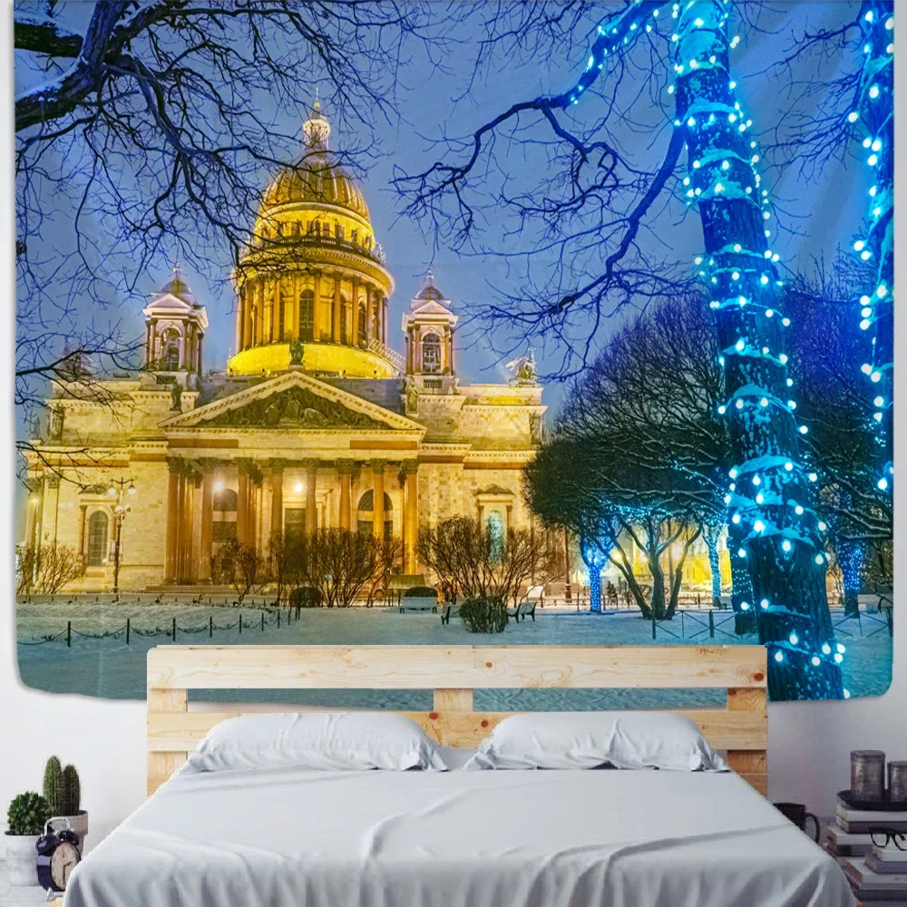 

Background cloth Christmas Fantasy scene tapestry home decoration tapestry Bohemian Hippie large size tapestry