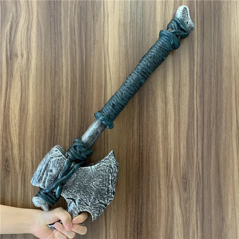 Cosplay Axe 58cm Cosplay Ghost Axe Broken Tomahawk Prop Role Playing Pirate Beast Axe Safety PU
