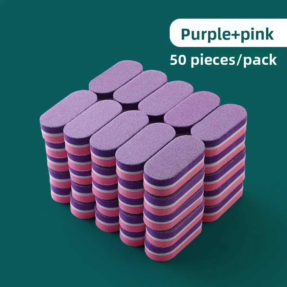 50pcs New Mini Nail Files Sponge DIY Buffing Block Double Sided Manicure Tools Makeup Supplies
