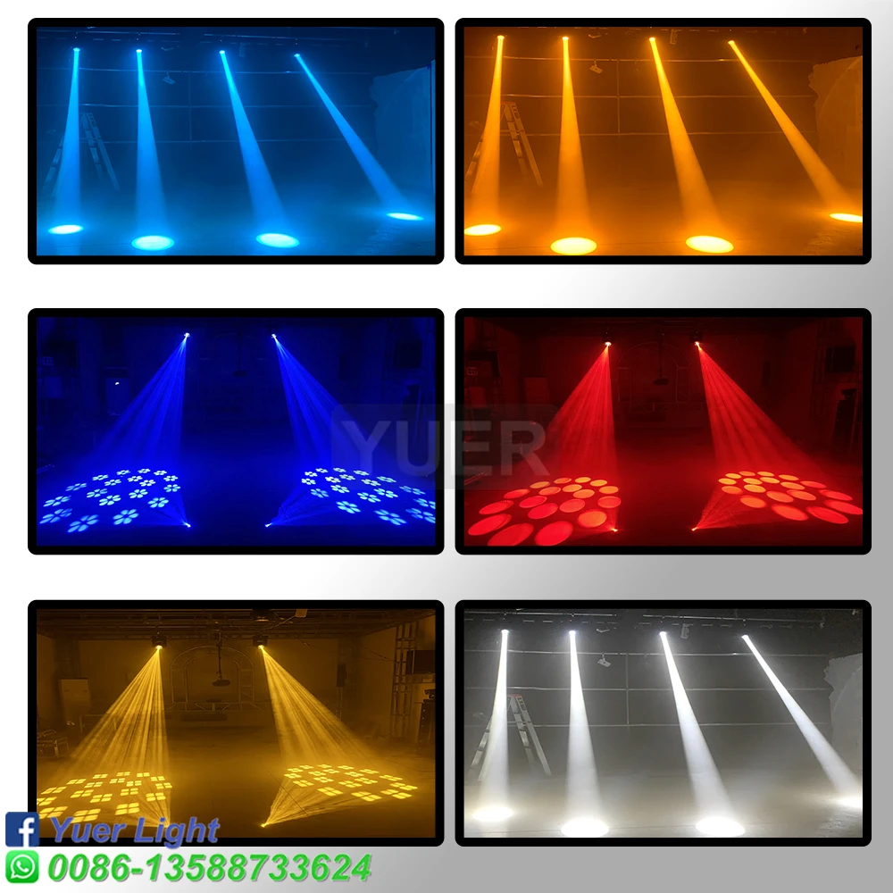 YUER Mini LED Moving Head 150W Beam Spot 18 Rotating Prisms Dmx Stage Effect Light Disco Dj Bar Wedding Club Music Party Indoor 6