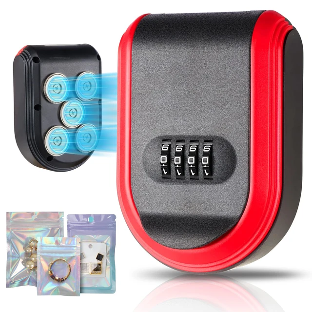 Magnetic Key Box for Under Car With 5 Magnet,Magnet Key Box Hide a key Outside Magnetic Key Hider for Hiding for Vehicles 1