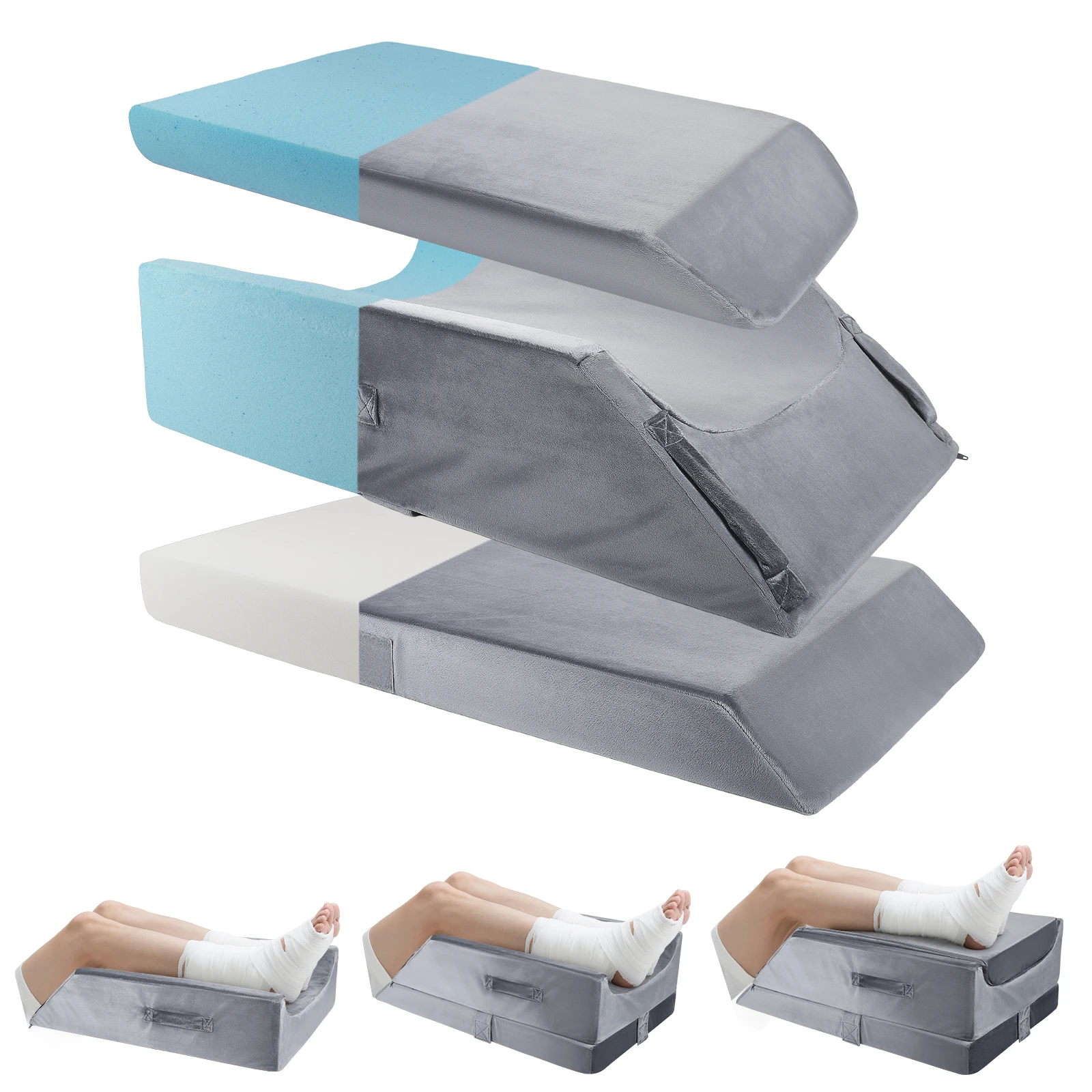 Beinkissen, Memory-Schaum, hohe Belastbarkeit, Bett, Lesen, Entspannung, Beinkissen, Ruhe, schlafendes Bein, Keilkissen, 3 individuelle Höhenfassungen