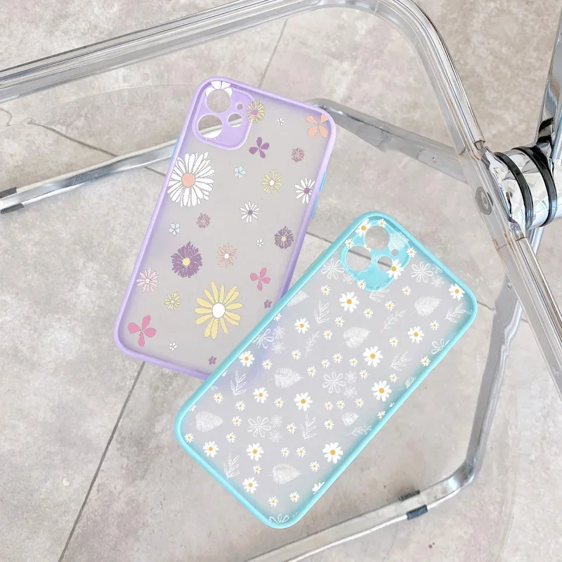 Daisy Flower Shockproof Full Screen Case with Color Hard Border