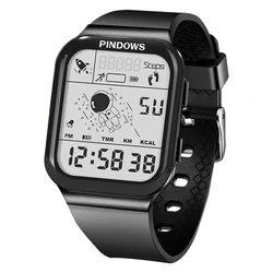 Multifunctional Digital Watches Ladies Luminous Electronic Hand Clock Girl Fashion Original Rectangle Women Wristwatches Black