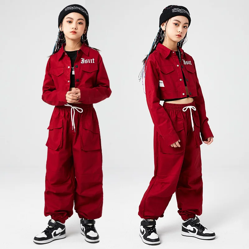 

Детская короткая рубашка-карго в стиле K-POP для девочек