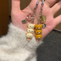 Cute Bear Phone Charms Pendant Kawaii Anime Keychain Accessories For Keys Schoolbag iPhone 17Promax Airpods Ins Korea New Y2K 4