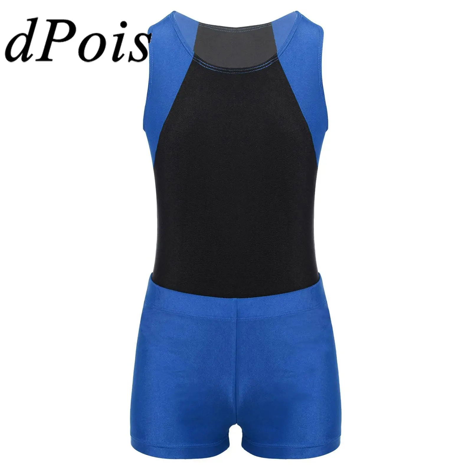

Kids Boys Ballet Dance Leotard Sleeveless Bodysuit Jumpsuit with Shorts Set for Gymnastics Yoga Workout Competition Costumes