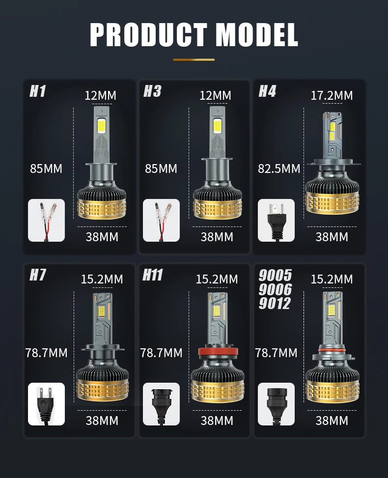 Superbright 9005 HB3 9006 HB4 H11 H8 H9 9012 H1 H3 H7 LED Headlight Bulb LED H4 Headlamp Canbus Car Light 320W 12V 6000K 2PCS
