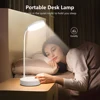 Protable Table Lamp Stepless Dimming Reading Book Night Table Lamp 3 Levels Dimmable USB Plug Rechargeable Bedroom Bedside Lamp 2