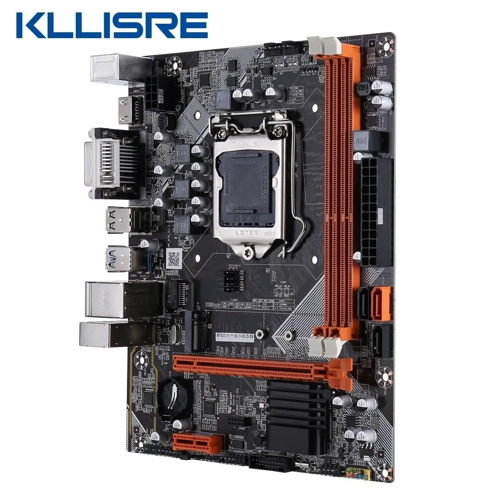 Kllisre B75 Desktop Moederbord M.2 LGA 1155 voor I3 I5 I7 CPU Ondersteuning DDR3 Geheugen