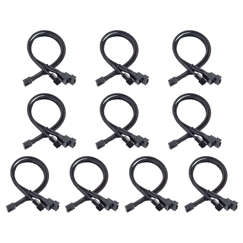 

10Pcs Computer Fan Cable 4Pin Extension Cable PWM Temperature Control Cooling Fan Splitter Hub Power Cable