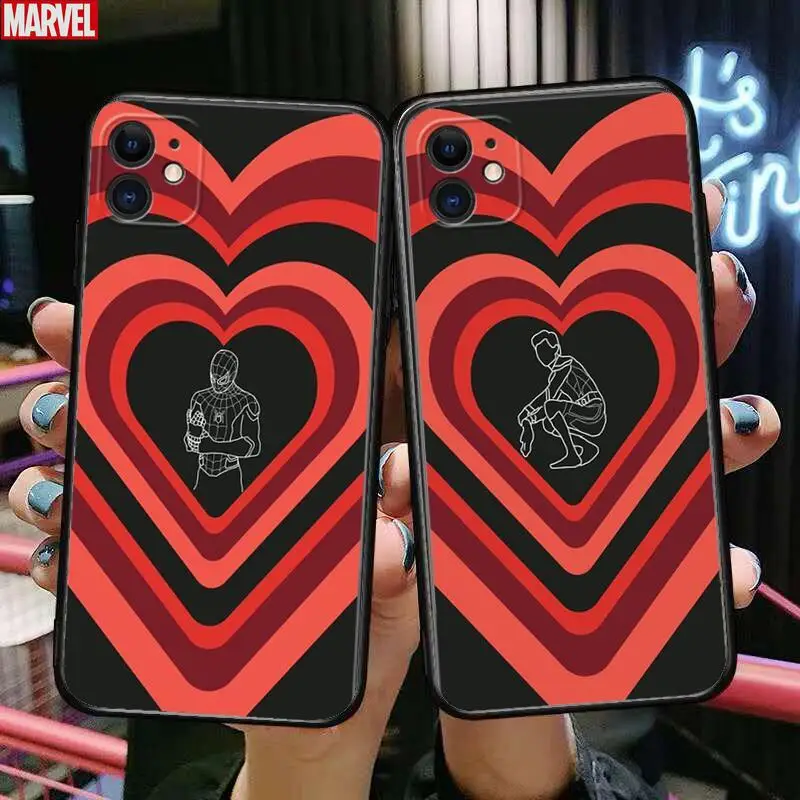 Чехол LOVE Spider-Man для iphone 13 Pro Max, 12 11 Pro Max 8 PLUS 7PLUS 6S XR X XS 6 mini se