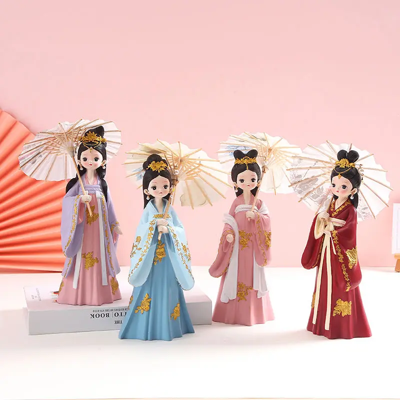 

Украшения из античной смолы в китайском стиле, модель дворца, подарки на день рождения, ручная роспись, художественная модель ZE582