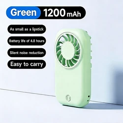 Compact USB Rechargeable Handheld Fan for Home, Office, and Travel (Light green)