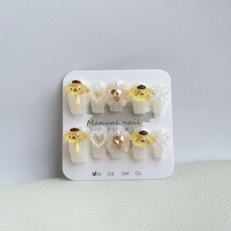 

Ins Kawaii Sanrio аниме модная ручная работа Нетоксичная Накладка для ногтей милые наклейки PomPomPurin украшение на пальцы подарки