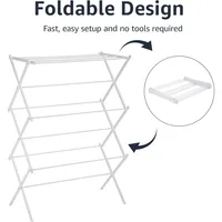 Foldable Portable Laundry Rack for Air Drying Clothing, Indoor Outdoor Use - 14.5" D x 29.5" W x 41.8" H, White 2