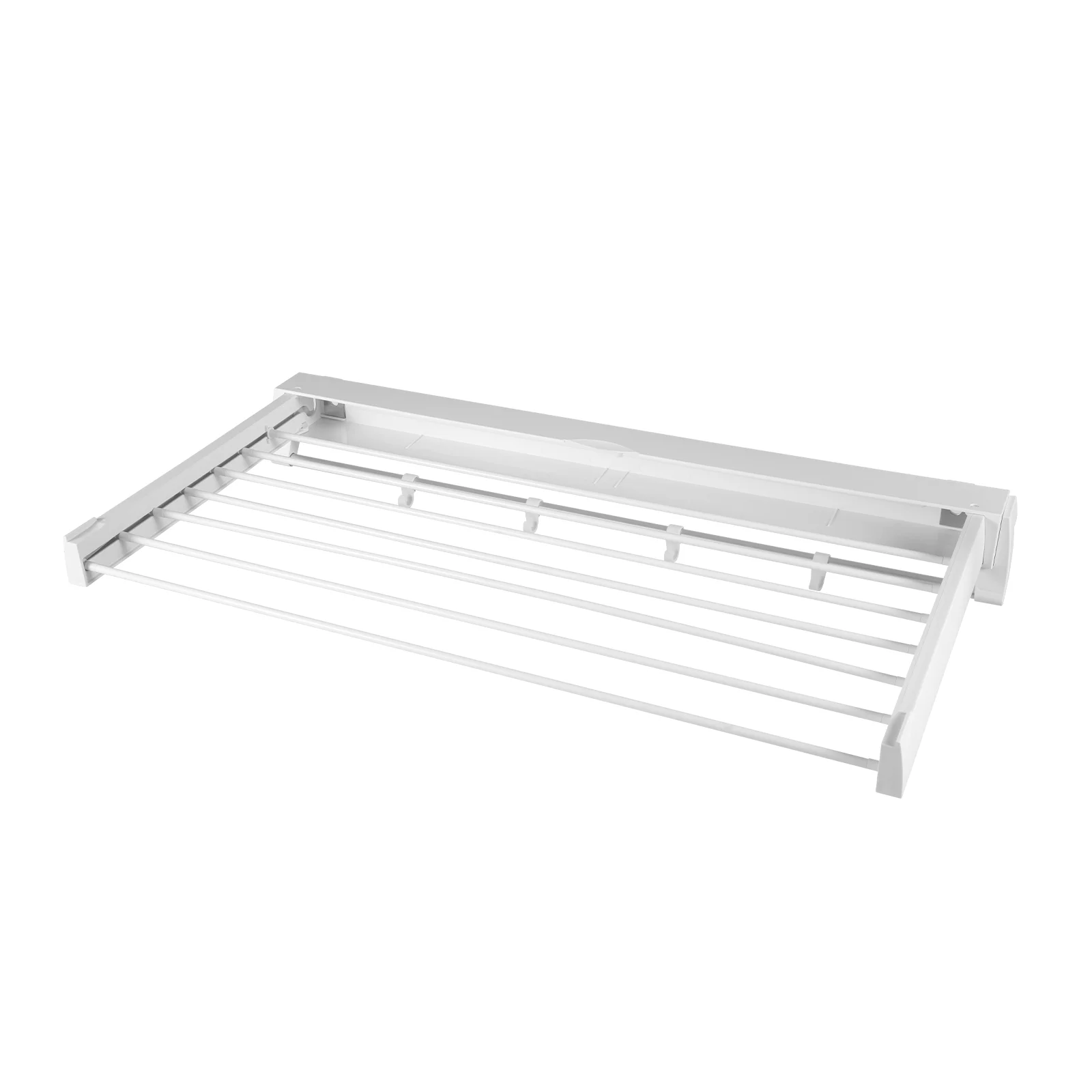 Retractable Clothes Drying Rack Indoor Hanging Wall Mount Folded Rack White For Bathrooms 84*43.5*6cm