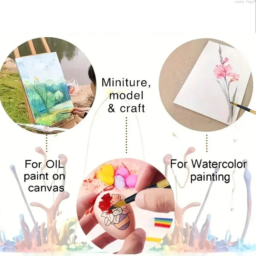6/24pcs Artist Paint Brushes Set Round Flat Angled Filbert Nylon Hair Tips Watercolor Paint Brush for Acrylic Watercolor Gouache 5