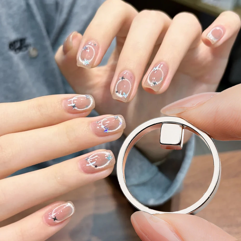3D 새 원형 캣아이 네일 마그넷 속이 빈 버블 리스 블랙홀 링 디자인 네일 마..