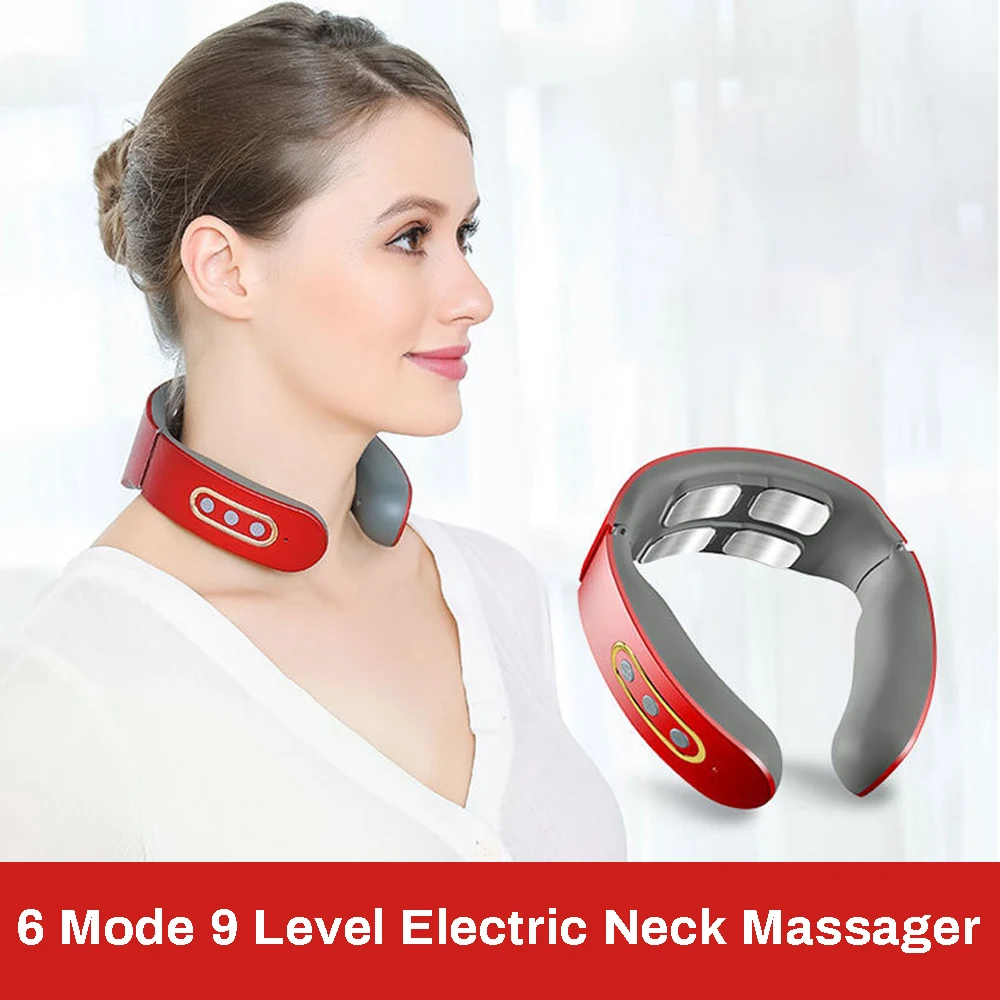 Neck Massager with Heat Micro Electric Massager for Neck Shoulder Pain USB Neck  Massager Relax Muscles 4 Heads Vibrator Heating Massager for Women & Men  Heated Intelligent Neck Massager Co 