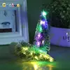 1PC Dollhouse Miniature LED Lighting Mini Artificial Christmas Trees Decorations Festival Snow Frost Xmas Tree Hoarfrost Decor 1