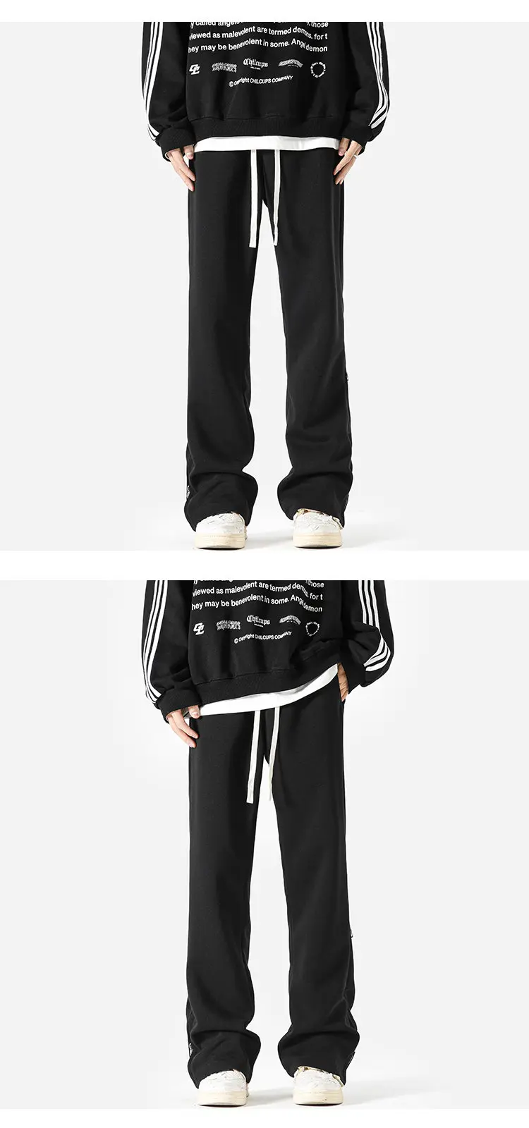 Description Picture 5 of itemMen High Street Fashion Loose Casual Zipper Hem Sport Pants Sweatpants Joggers Women Hip Hop Long Trousers
