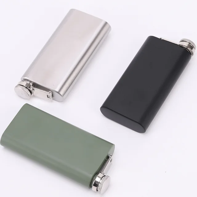 5oz Portable 304 Food Grade Square Flagon Whiskey Vodka Wine Pot Hip Flask Set Alcohol Drinking Pocket Bottle Outdoor Camping