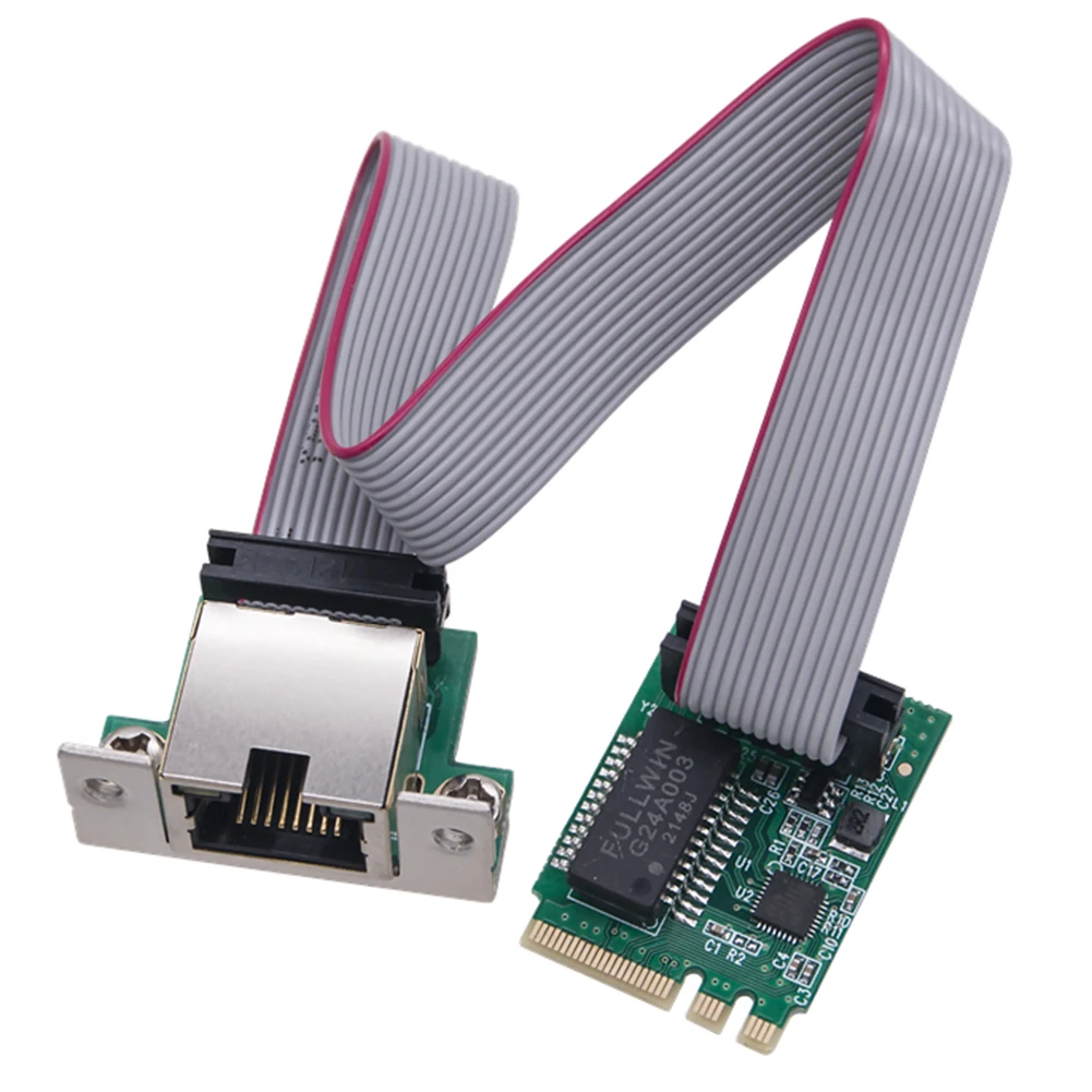 M.2 네트워크 카드 10/100/1000Mbps 이더넷 네트워크 카드 단일 포트 RJ45 M.2 A+E 이더넷 어댑터 Windows Linux용 RTL8111H 칩