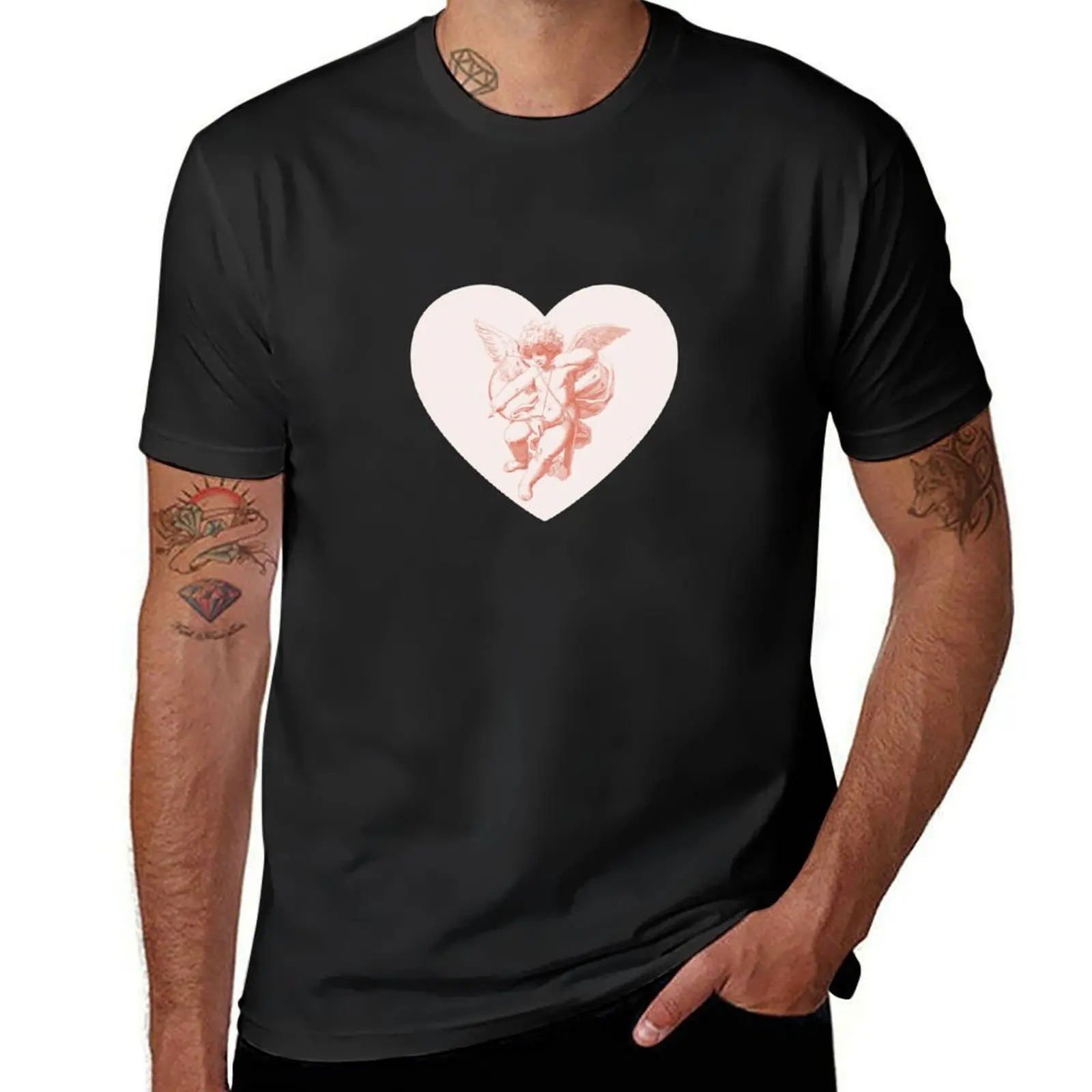 

Aesthetic Angel Cupid Valentine's Day Heart T-Shirt oversized boys animal print vintage clothes Blouse men t shirt