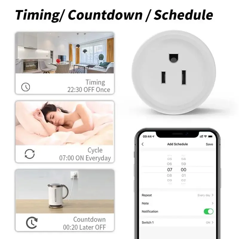 CORUI ȨŶ  Ʈ ,  ͸ Ÿ̹ ܼƮ , Ʈ US ÷, Cozylife Alexa Google Home Բ ۵, 10, 16A