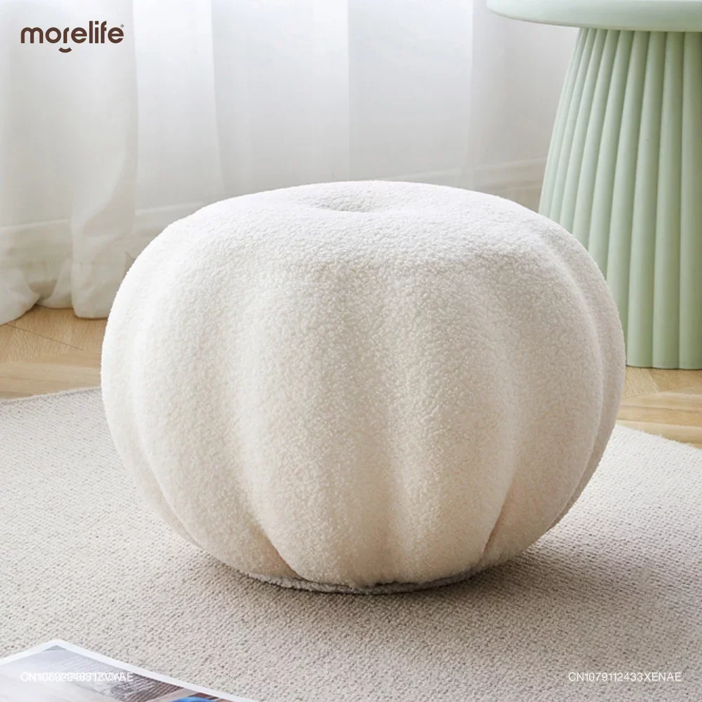 

Pumpkin Fabric Stool Living Room Sofa Coffee Table Side Round Stool Ottomans Vanity Household Shoe Changing Stool Home Furniture